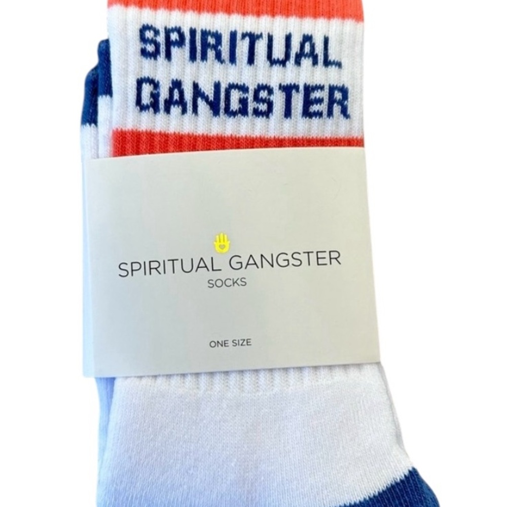 Spiritual Gangster White and Blue Casual Socks - Picture 4 of 5